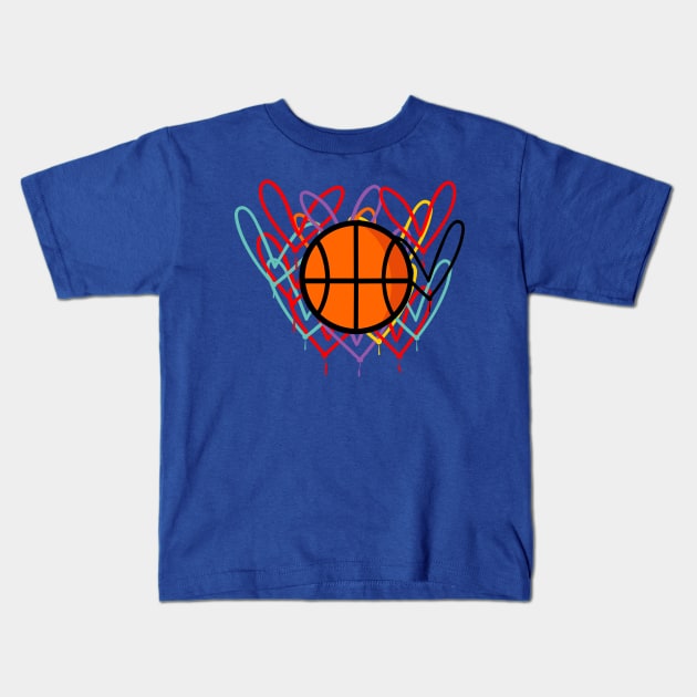 basketball lover street art Kids T-Shirt by osvaldoport76